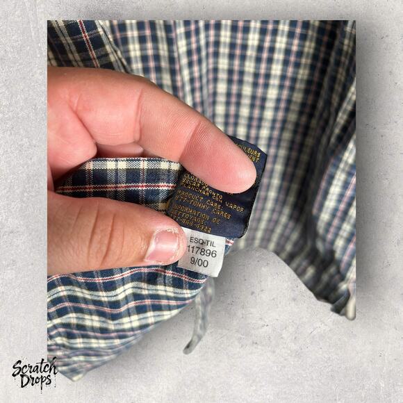 Vintage 90s Plaid Shirt XL Men's Long Sleeve Button Up Retro Grunge Casual Top - Picture 3 of 5